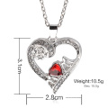 Hot selling Europe jewelry rose gold plated crystals heart pendant necklace